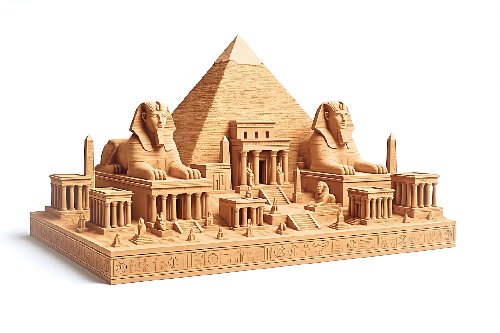 Egyptian Pyramid & Sphinx STL | Ancient Egypt Diorama Model | Highly ...