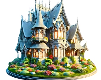 Elven Landhaus STL | High Detail Fantasy Schloss Haus Diorama (Digitaler Download)