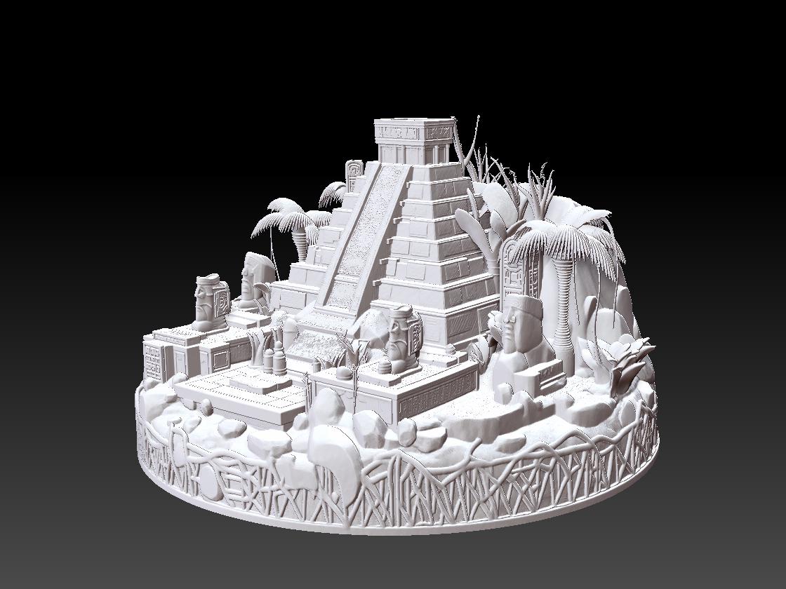 Maya Jungle Pyramid STL | Ancient Temple Diorama | Lost Civilization ...