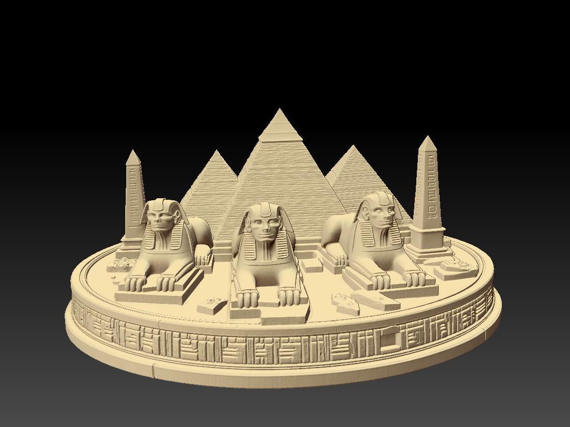 Giza Pyramid & Sphinx Diorama STL | Ancient Egypt 3D Printable Model ...