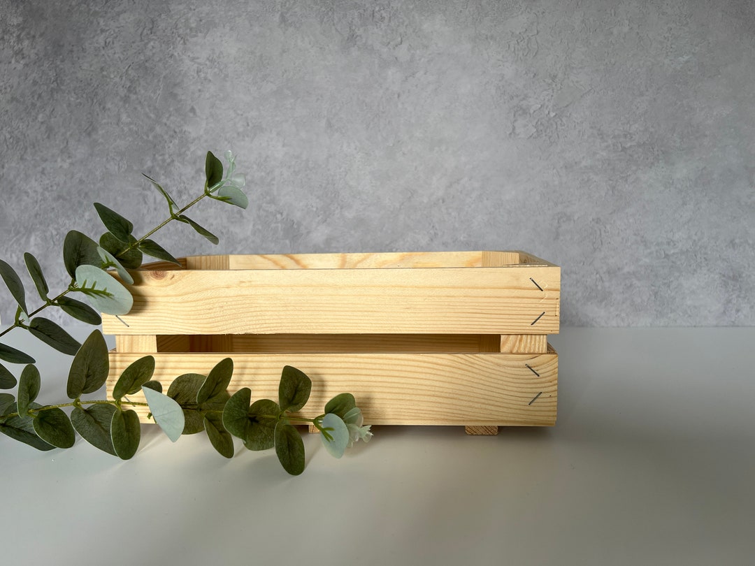 Empty Storage Wooden Crate Hamper Gift Box Basket DIY Kit Wedding