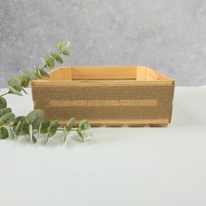 Pusty kosz na prezenty z drewnianej skrzynki DIY - zestaw na ślub, parapetówkę, rocznicę, dzień matki, zestaw upominkowy, 30x30x11cm