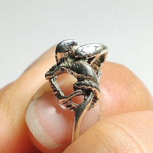 Vintage Estate Modernist Sterling Silver Tangled Serpents Fighting Ring
