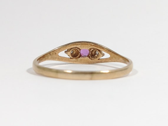 Vintage 10k Gold Ring with Ruby and Diamonds - image 2