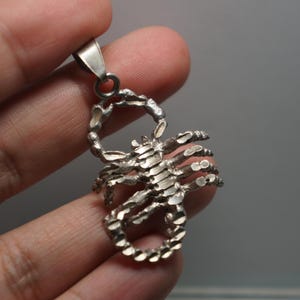 Vintage Sterling Silver Large Scorpion Necklace Pendant