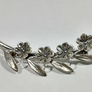 Vintage Sterling Silver BEAU Flower Brooch