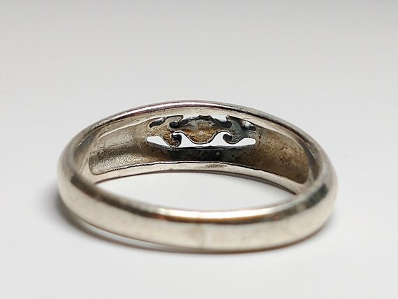 Vintage Sterling Silver Open Work Stackable Ring - image 4