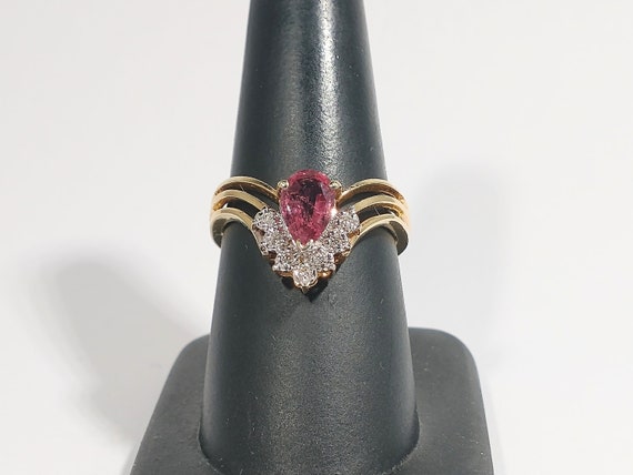 Vintage 14k Ruby and Diamond Ring - image 3