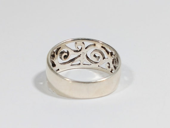 Vintage Sterling Silver Ornate Openwork Ring - image 2