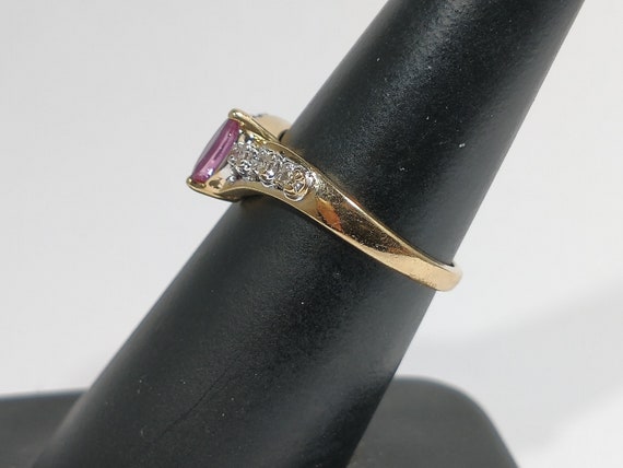 Vintage 10k Gold Ruby Ring with Diamonds - image 5