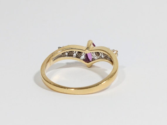 Vintage 10k Gold Ruby Ring with Diamonds - image 2