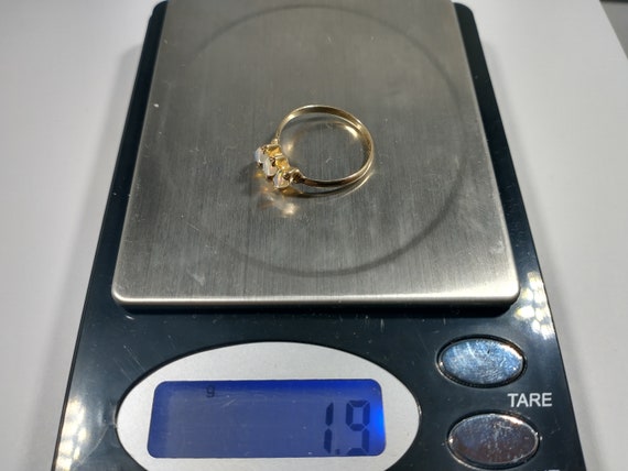 Vintage 14k Gold Triple Jelly Opal Ring - image 8