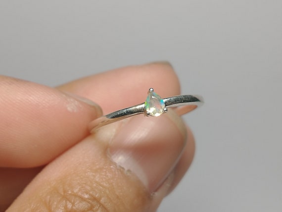 Vintage Sterling Silver Dainty Teardrop Ethiopian… - image 1