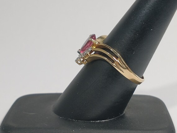 Vintage 14k Ruby and Diamond Ring - image 5