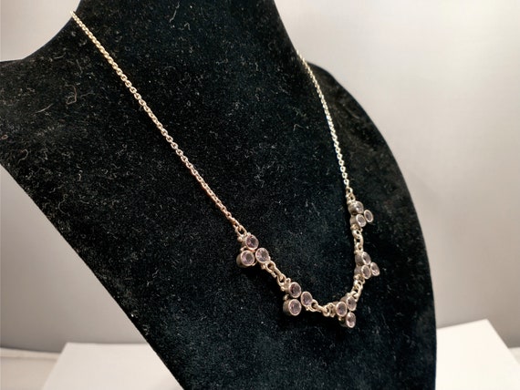 Vintage Sterling Silver Amethyst Necklace - image 2