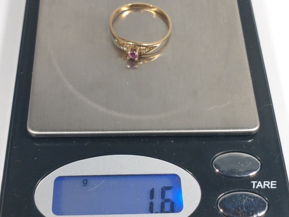 Vintage 10k Gold Ring with Ruby and Diamonds - image 9