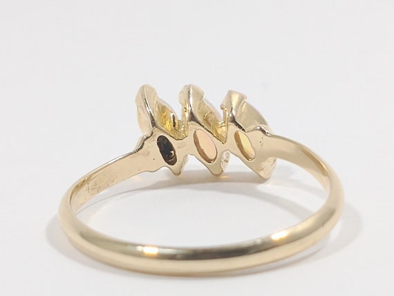 Vintage 14k Gold Triple Jelly Opal Ring - image 2