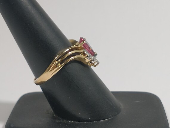 Vintage 14k Ruby and Diamond Ring - image 4