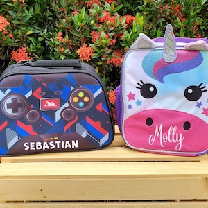 Personalized  Minecrafy Kids Insulated Lunch Bag, Custom Unicorn Lunch Bag, Kids Lunch Box, Kids Mibecraft Lunch Bags, Lunch Bag Game Boys
