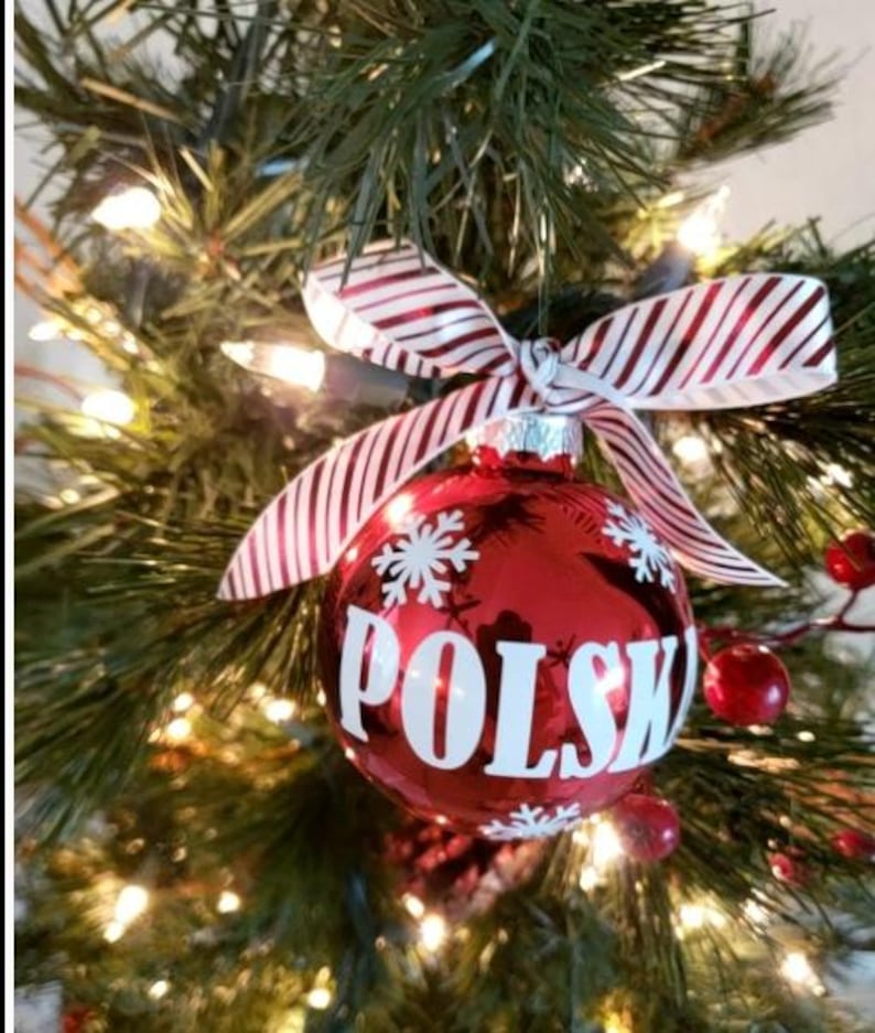 Polish Christmas Ornament, Poland Eagle Ornament, Polska Christmas Ball, Polish Heritage Gift Red White Christmas Decor Polish American Gift afbeelding 4