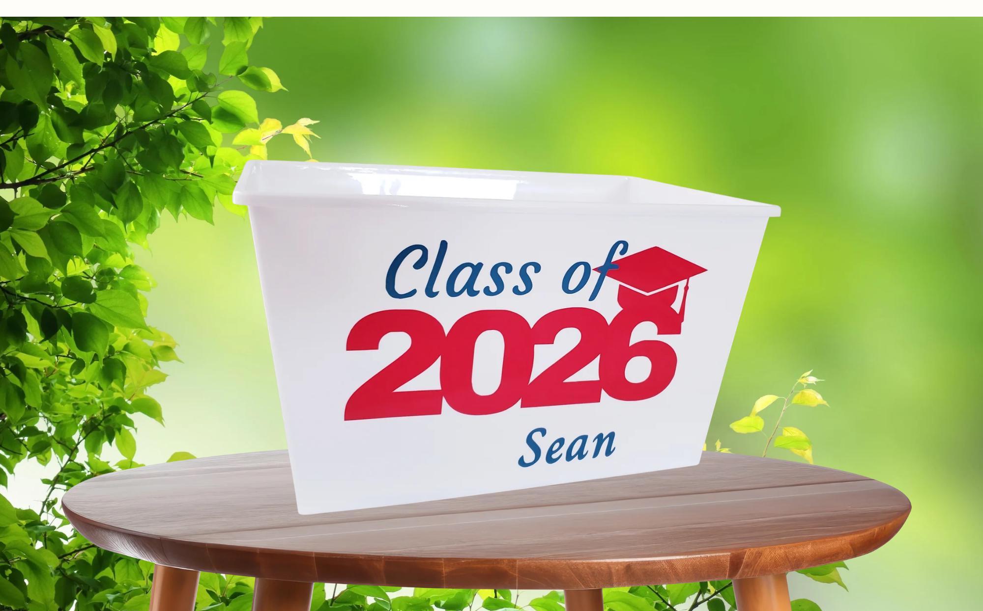 Personalized Plastic Graduation Class of 2027 Name Gift Basket, Custom ...