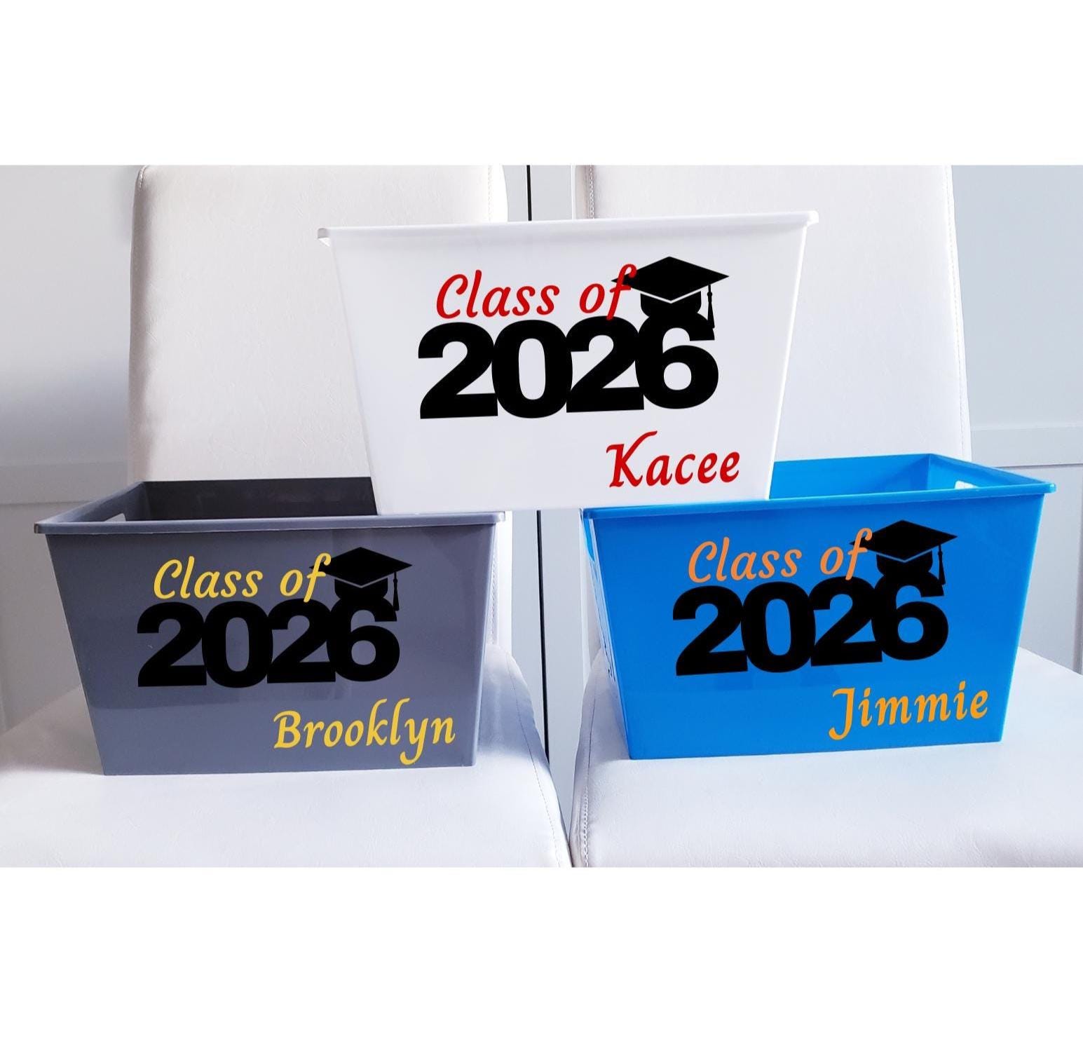 Personalized Plastic Graduation Class of 2027 Name Gift Basket, Custom ...