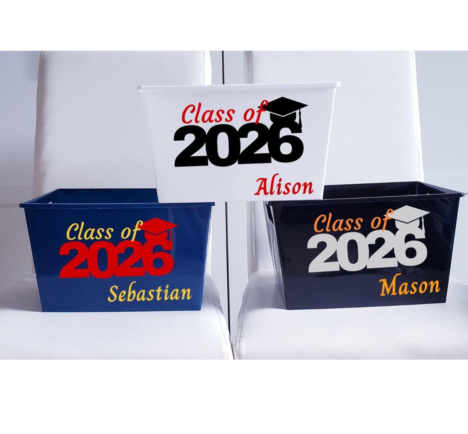 Personalized Plastic Graduation Class of 2027 Name Gift Basket, Custom ...