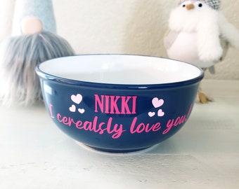 Personalized Dad's Cereal Bowl, Custom We are Cerealsly Love you Daddy Bowl, Grandpa Bowl, Grandpa's Cereal Bowl, Grandma, Mom, Dad, Kids