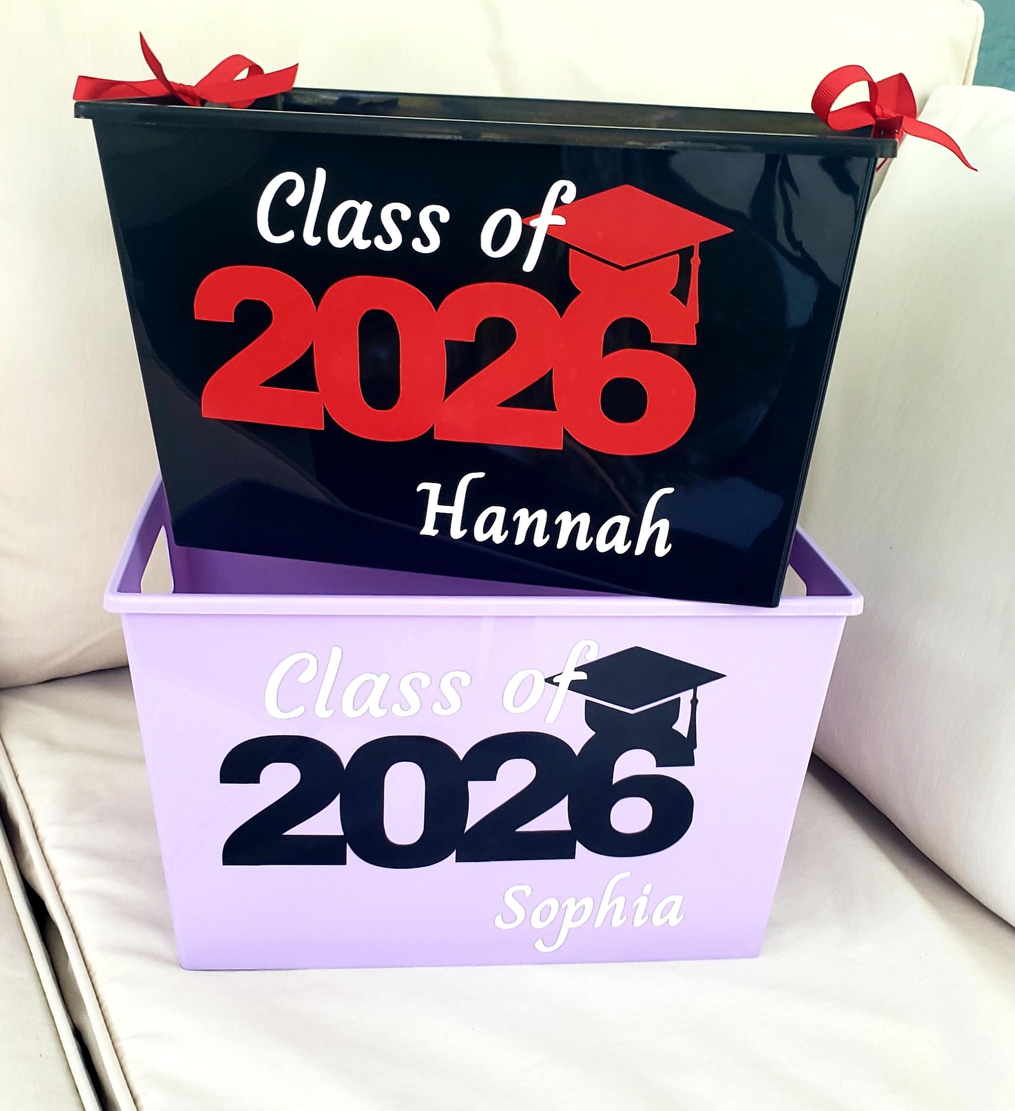 Personalized Plastic Graduation Class of 2027 Name Gift Basket, Custom ...