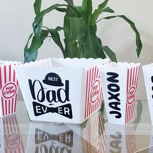 Personalized Popcorn Bucket for Father’s Day | Best Dad Ever, Best Pop Ever, Papa Gift | Custom Name Popcoen Tubs for Kids, Father’s Day Tub