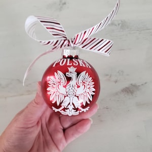 Polish Christmas Ornament, Poland Eagle Ornament, Polska Christmas Ball, Polish Heritage Gift Red White Christmas Decor Polish American Gift afbeelding 16