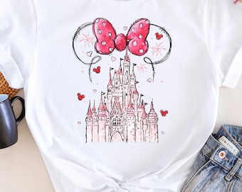 Minnie Mouse Castle Shirt: Disneyland Watercolor Tee