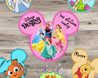 Disney Cruise Door Magnet, Personalized Princess Design(Custom Cabin Sign)