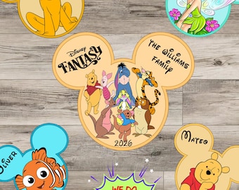 Disney Cruise Door Magnet, Personalized Pooh Design(Custom Cabin Sign)