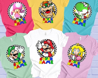 Custom Name Super Mario Matching Shirt- Personalized Family Vacation Tee