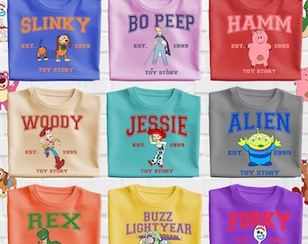 Toy Story Characters Shirt, Disneyland Trip, Customizable Cotton Tee