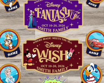 Disney Cruise Door Magnet, Personalized (Custom Cabin Sign)