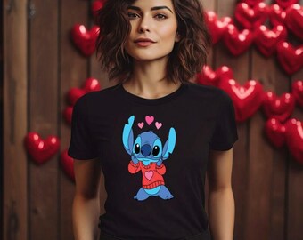 Disney Stitch Valentines Day  Shirt,  Valentine Gift, Lilo And Stitch Shirt, Disneyland Trip Shirt, Stitch Fun Gift