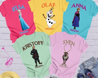 Disney Frozen Characters  Shirt, Princess Elsa and Anna Shirt, Disneyland Trip Shirt, Olaf Hans Sven Kristoff Oaken Shirt, Frozen Fan shirt