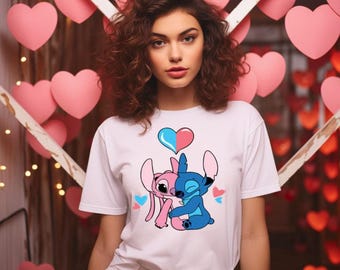 Disney Stitch Valentines Day  Shirt,  Valentine Gift, Lilo And Stitch Shirt, Disneyland Trip Shirt, Stitch Fun Gift