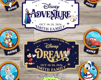 Disney Cruise Door Magnet, Personalized (Custom Cabin Sign)