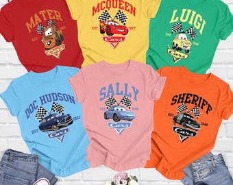 Disney Cars Movie Shirt, Mcqueen, Sally, Mack, Mater, Guido, Fillmore Shirt, Family Matching Shirts, Disney Family Trip Shirt, Cars Fun Gift