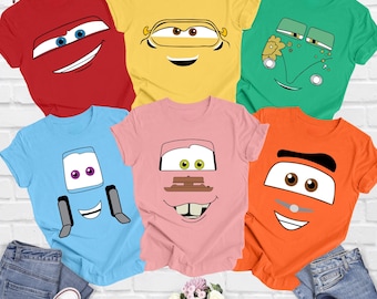 Disney Cars Face Outline Shirt, Disney Vacation Shirt, Cars Party Shirt, Cars Shirt, Disney Matching Shirt, Cars Fun Gift, Disney Shirt