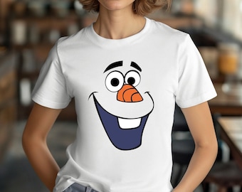 Frozen Olaf Snowman Face Shirt, Disney Vacation Shirt, Olaf Face Emoji Shirt, Disney Matching Shirt, Frozen Fun Gift,Birthday Gift