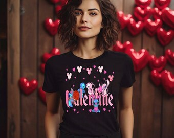 Disney Stitch Valentines Day  Shirt,  Valentine Gift, Lilo And Stitch Shirt, Disneyland Trip Shirt, Stitch Fun Gift
