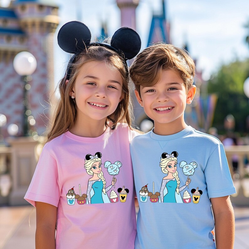 a couple of kids standing next to each other