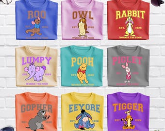 Camiseta universitaria de Winnie the Pooh, viaje familiar a Disney