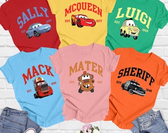 Disney Cars Shirt, Mcqueen, Sally, Mack, Mater, Guido, Fillmore Shirt, Family Matching Shirts, Disney Family Trip Shirt, Cars Fun Gift