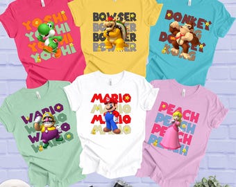 Super Mario Shirt, Matching Family Vacation Tee, Mario and Friends