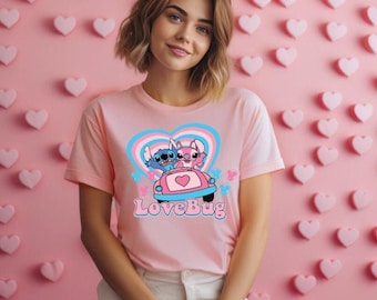 Disney Stitch Valentines Day  Shirt,  Valentine Gift, Lilo And Stitch Shirt, Disneyland Trip Shirt, Stitch Fun Gift